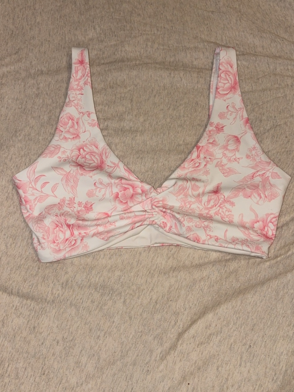 Abercrombie & Fitch White Bralette with Pink Floral Print